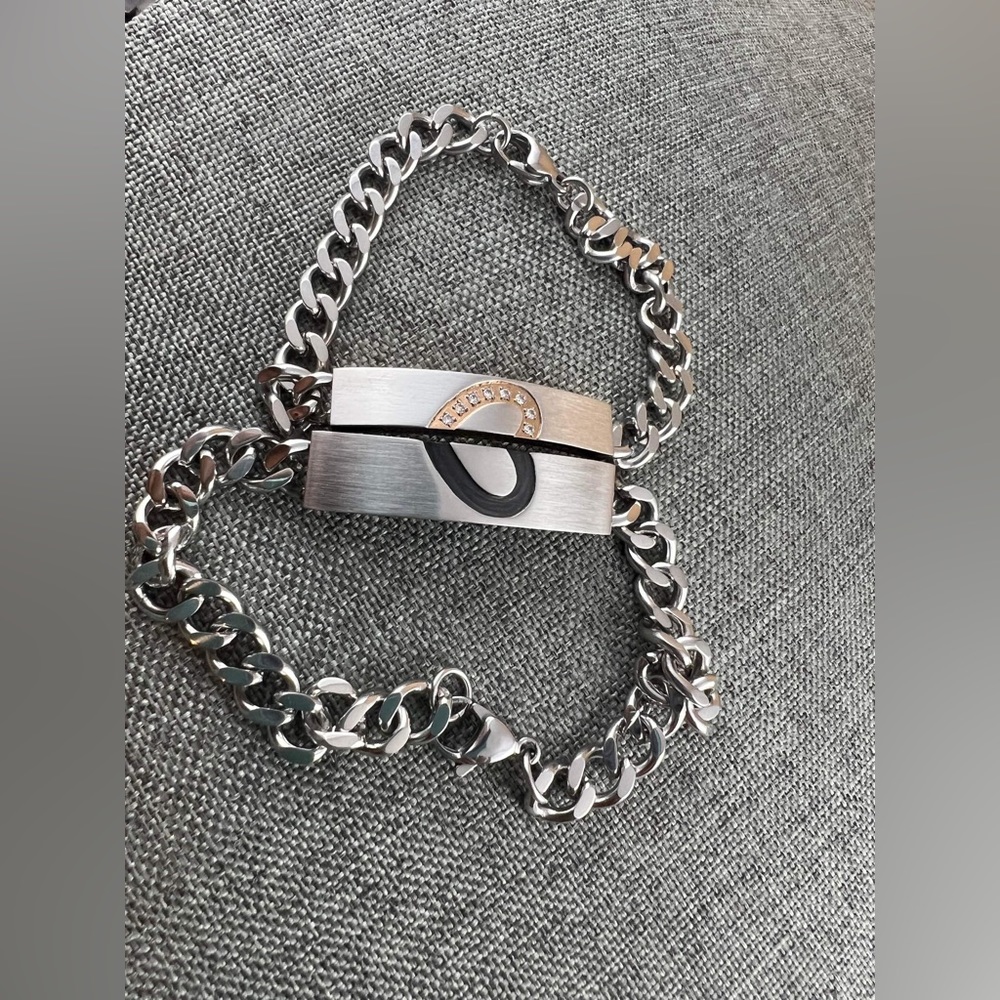 Couple Heart Bracelet Cuban Link Chain Bracelet New Jewelry